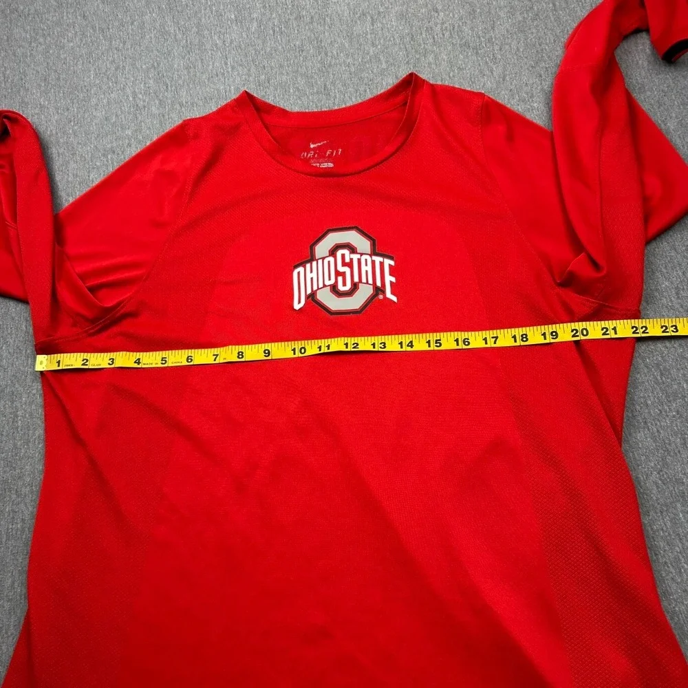 Ohio State Nike Elite‎ Dri Fit Mens Large Red Long Sleeve Shirt